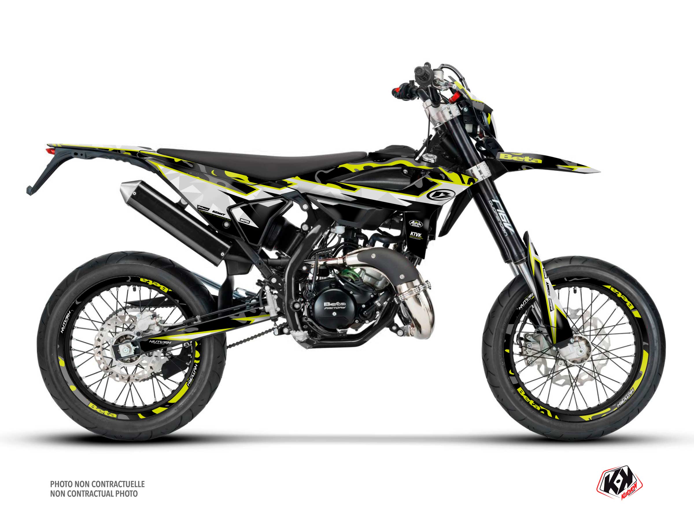 Kit décoration et housse de selle KUTVEK pour Beta RR 50 Motard jaune néon