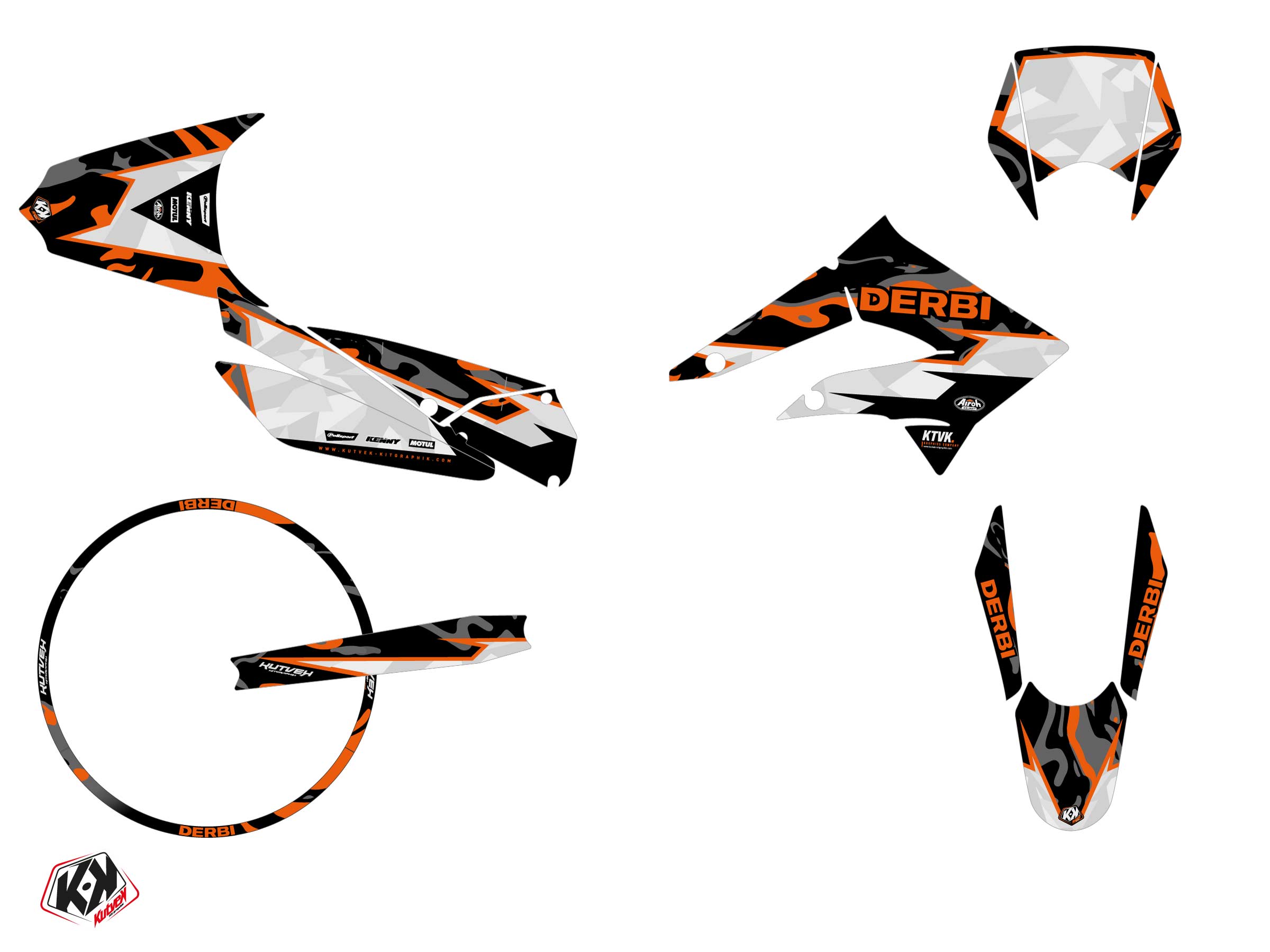 Kit décoration + housse de selle KUTVEK Derbi Xtreme 50 Orange - vue 2