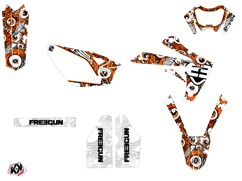 Kit Deco 50cc Freegun Eyed Rieju MRT 50 Orange - vue 2