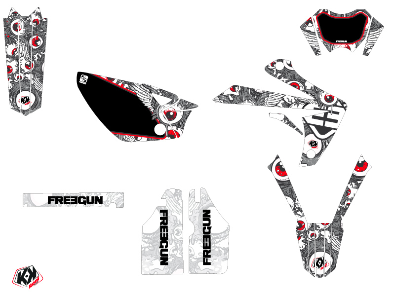 Kit Déco 50cc Freegun Eyed Rieju MRT 50 Gris Rouge - vue 2