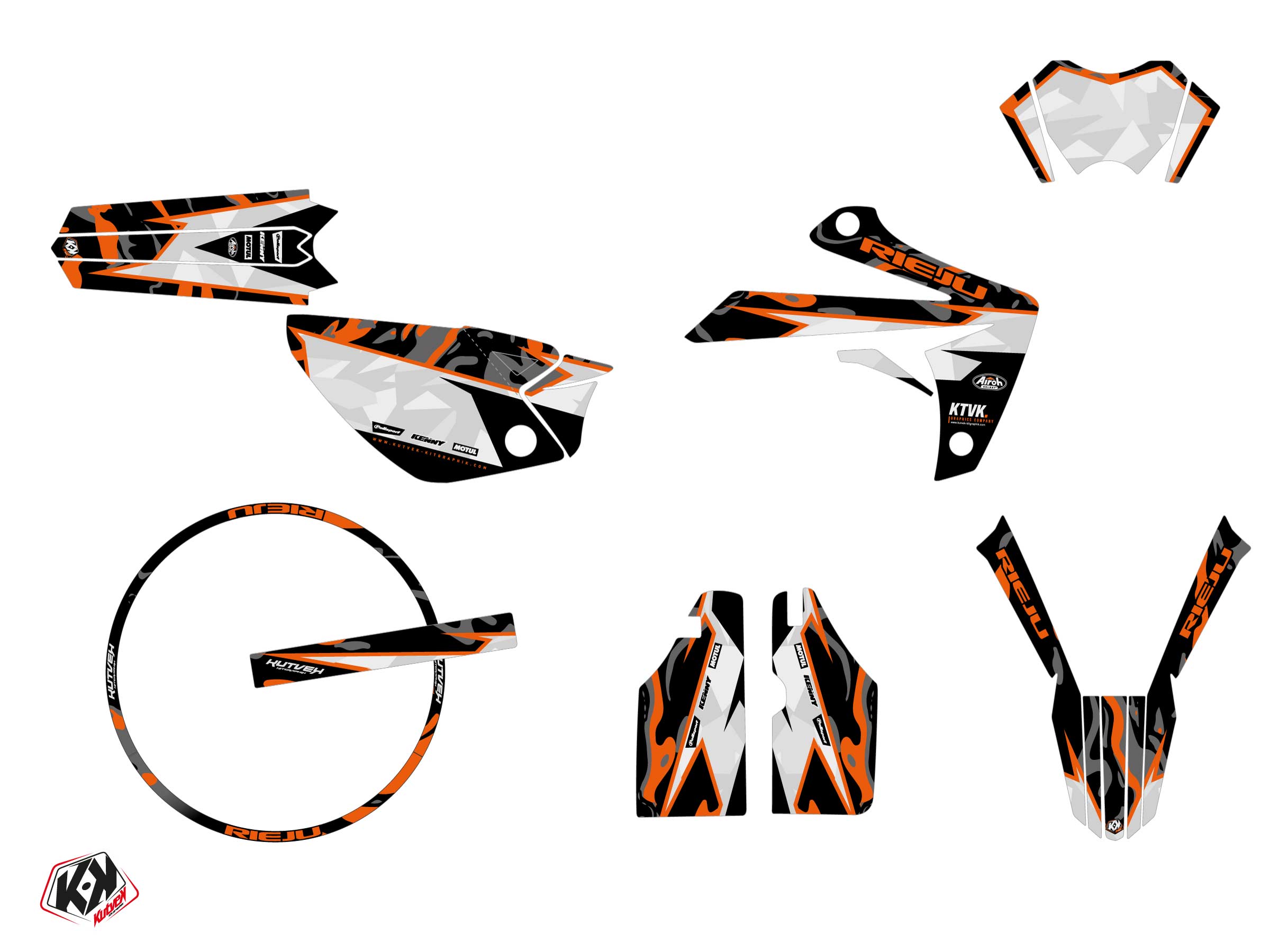 Kit décoration + housse de selle 50 cc Barbarian Rieju MRT 50 orange Kutvek - vue 2
