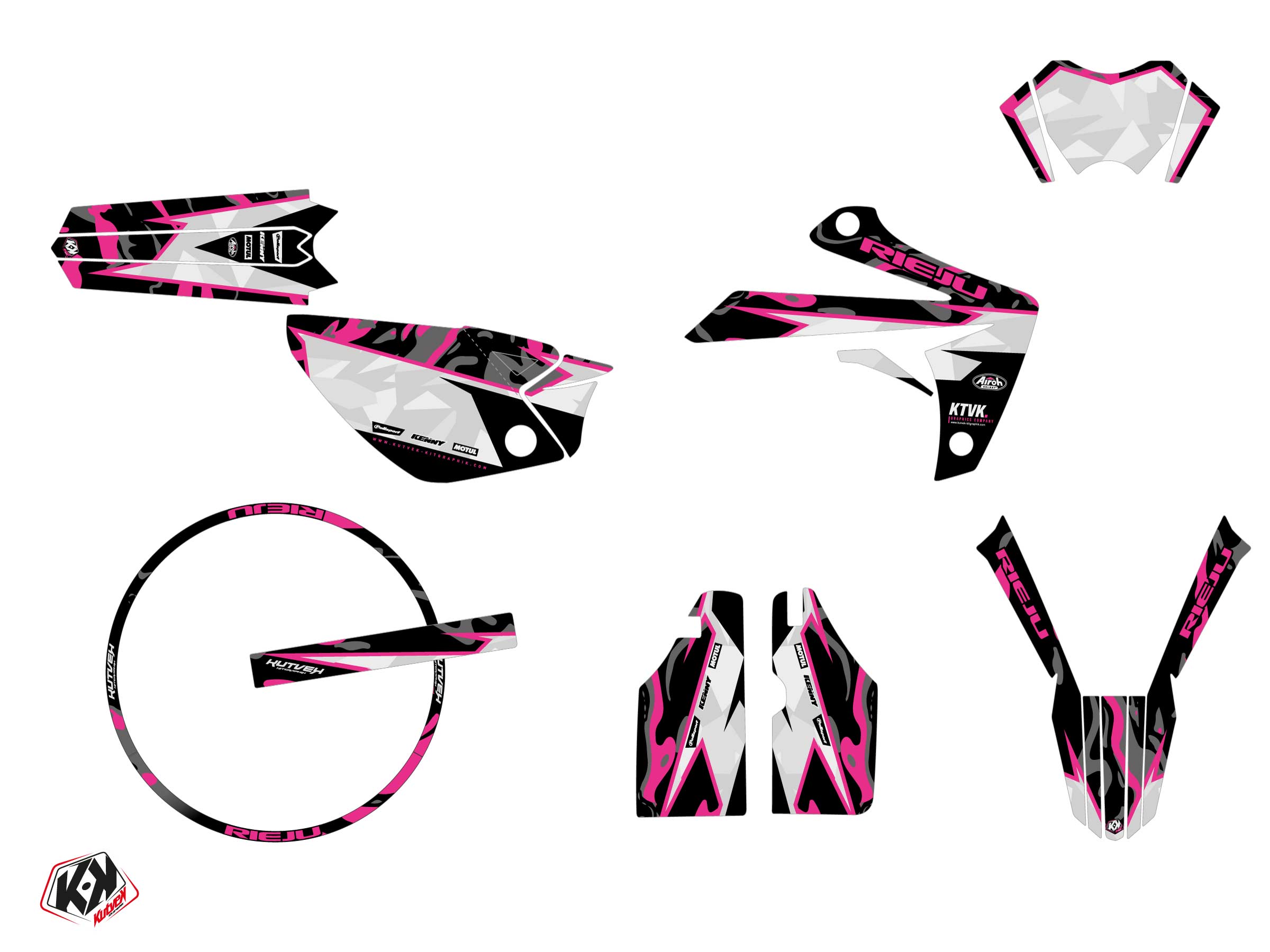 Kit décoration + housse de selle Rieju MRT 50 rose - vue 2