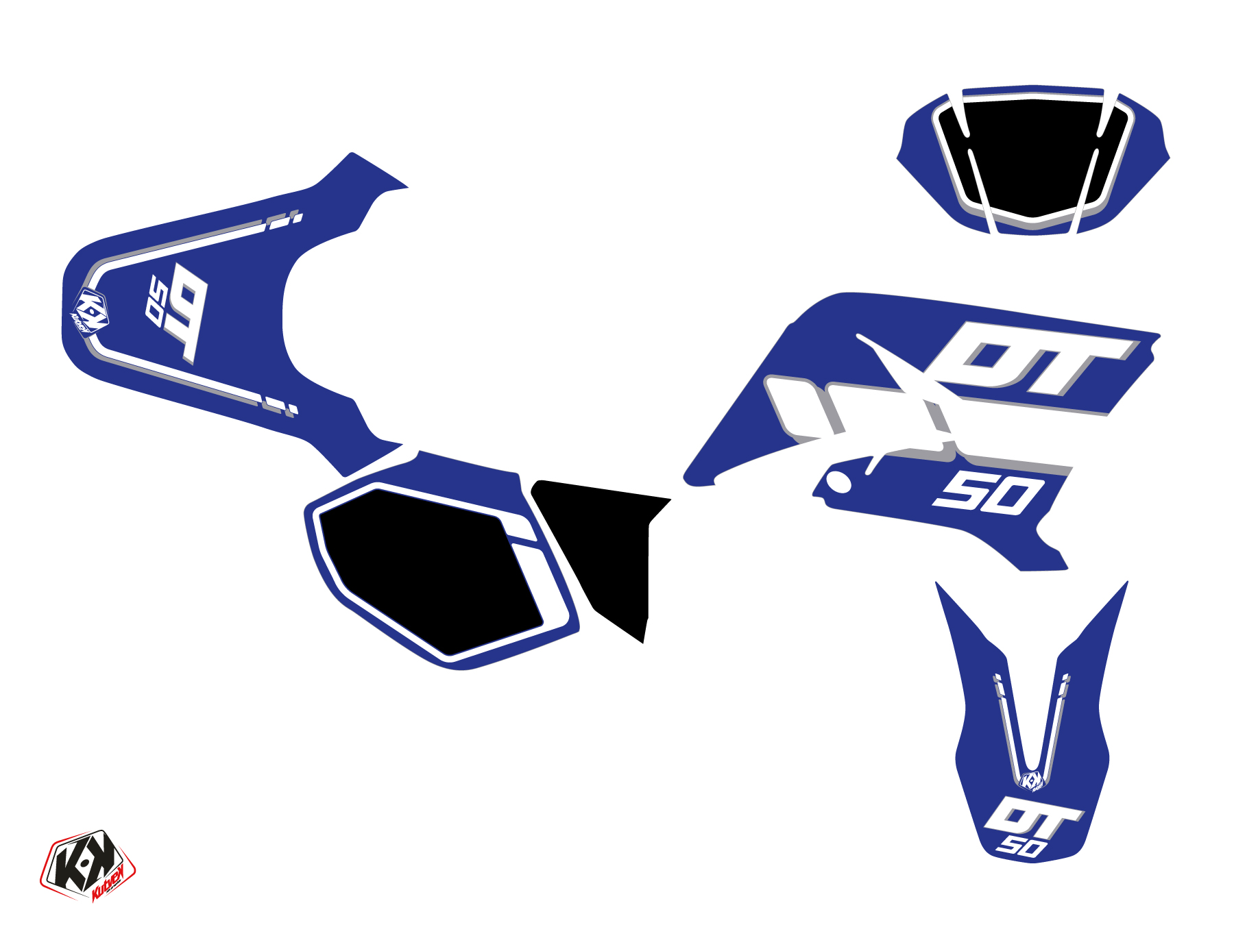Kit décoration 50cc Vintage Yamaha DT 50 Bleu KUTVEK - vue 2