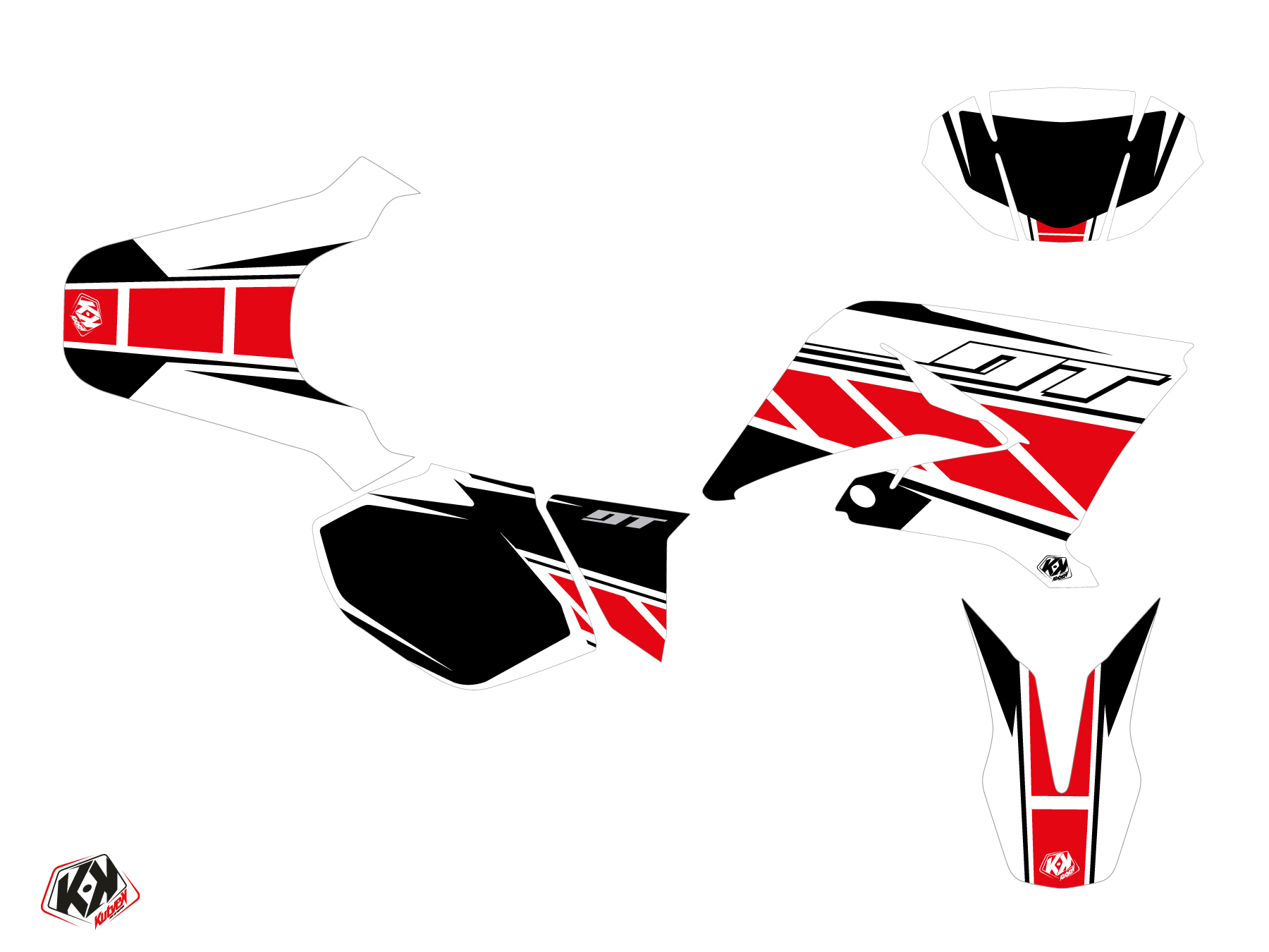 Kit décoration 50cc Replica Yamaha DT 50 rouge KUTVEK - vue 2