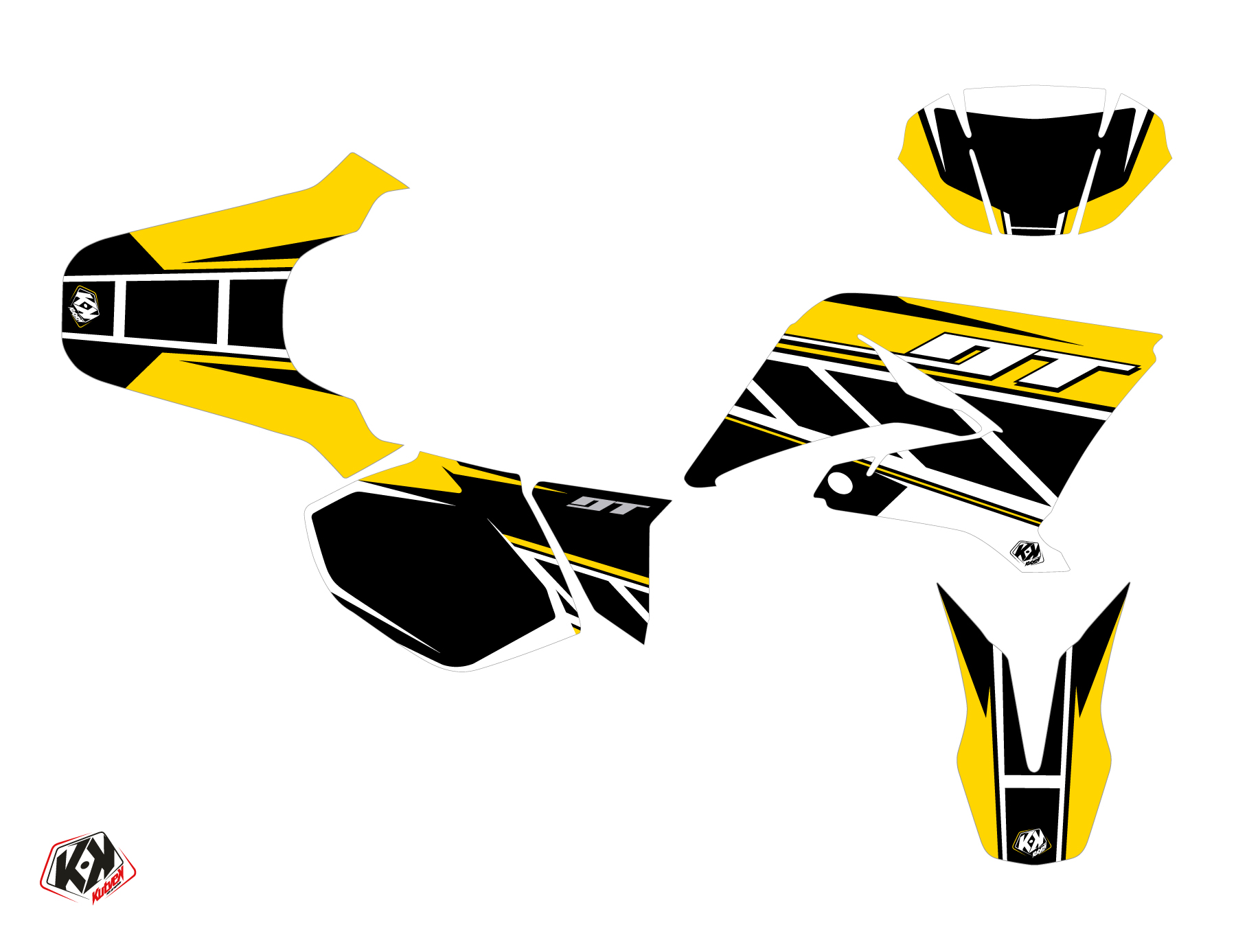 Kit Déco 50cc Replica Yamaha DT 50 Jaune KUTVEK - vue 2