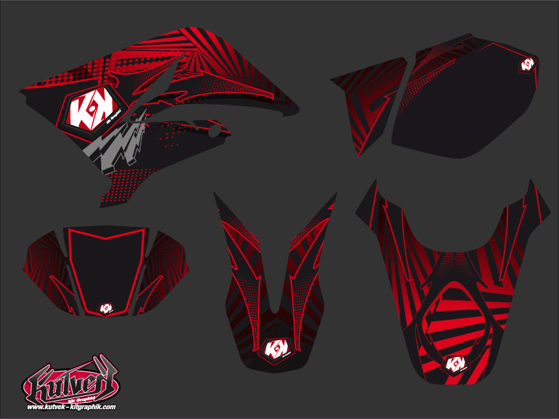 Kit Décoration 50cc Graff Yamaha DT 50 Rouge KUTVEK - vue 2