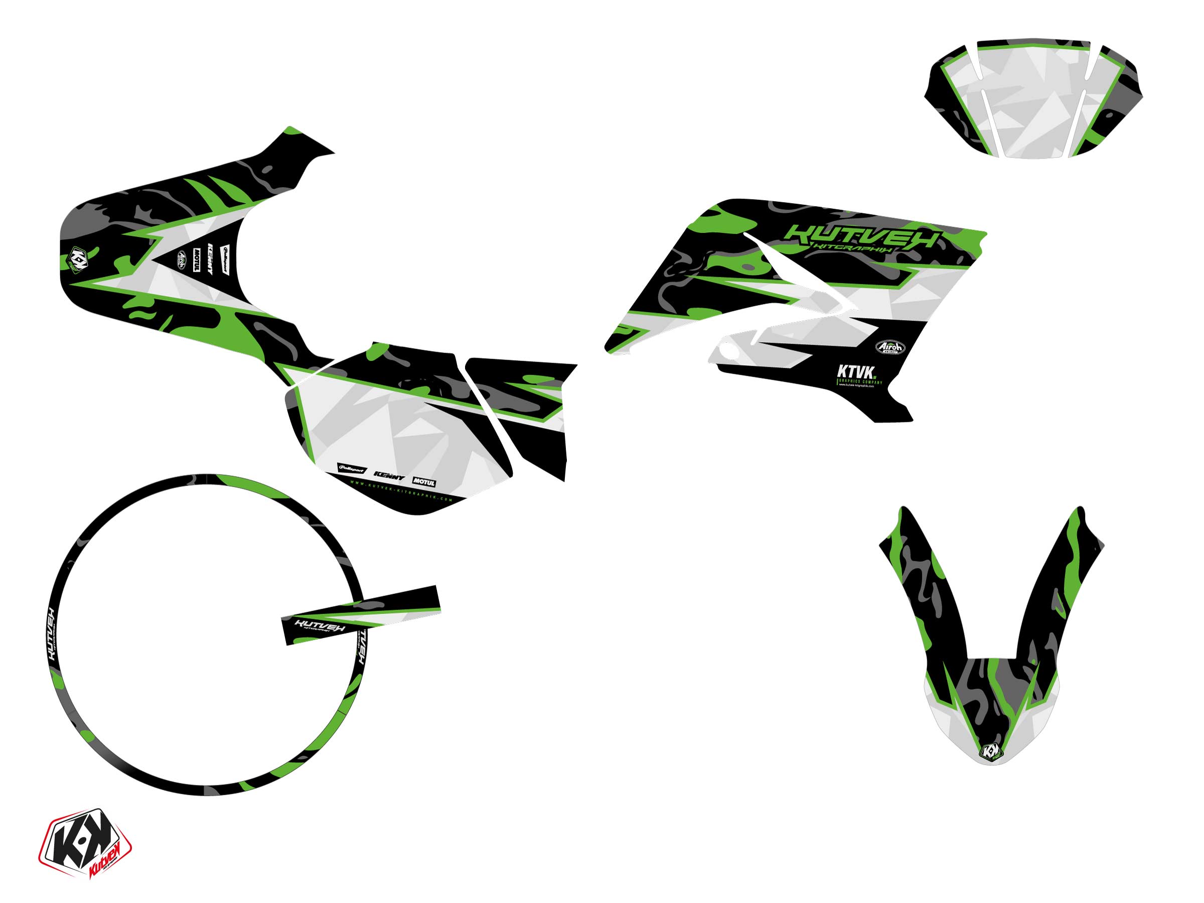 Kit décoration et housse de selle 50cc Barbarian Yamaha DT 50 Vert KUTVEK - vue 2