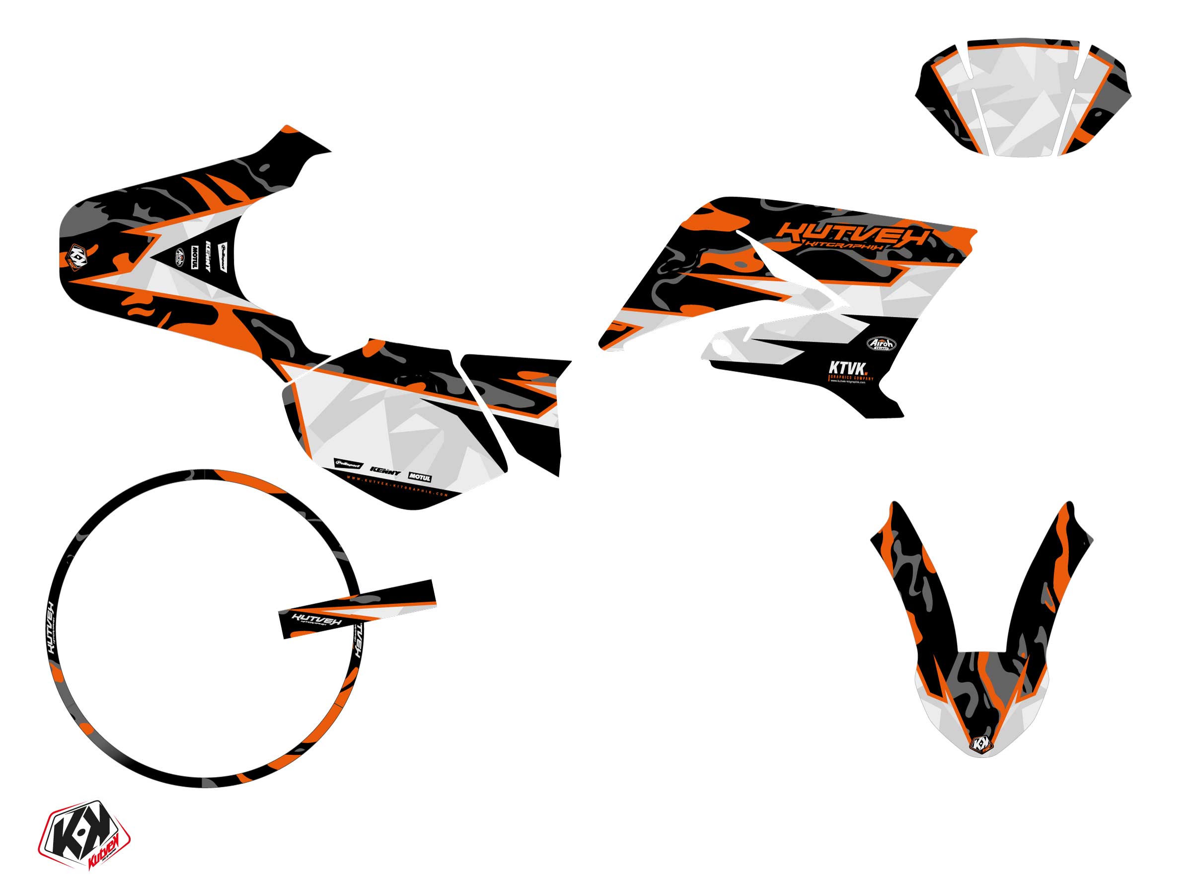 Kit Déco + Housse de Selle KUTVEK Yamaha DT 50 50cc Orange Barbarian - vue 2