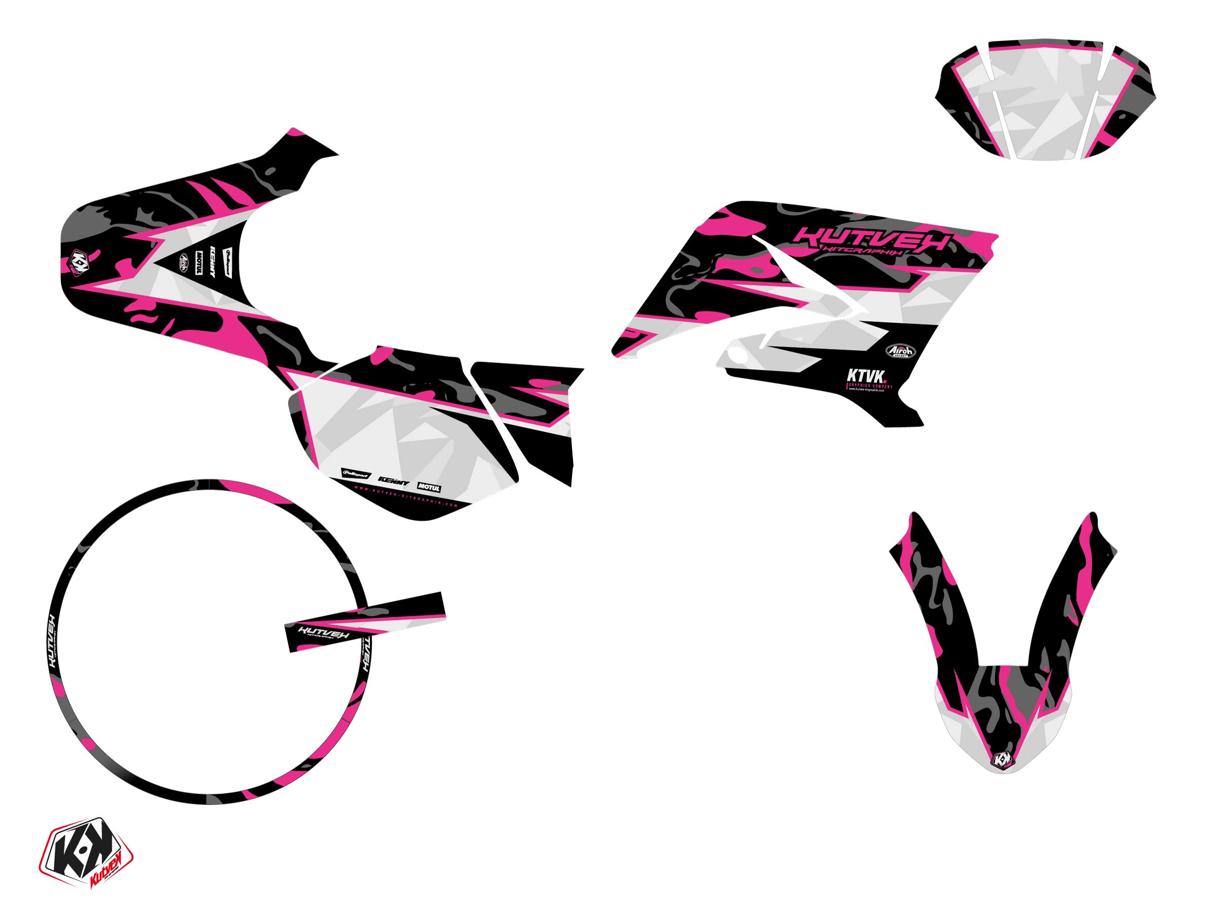Kit Décoration + Housse de Selle 50cc Barbarian Yamaha DT 50 Rose Kutvek - vue 2