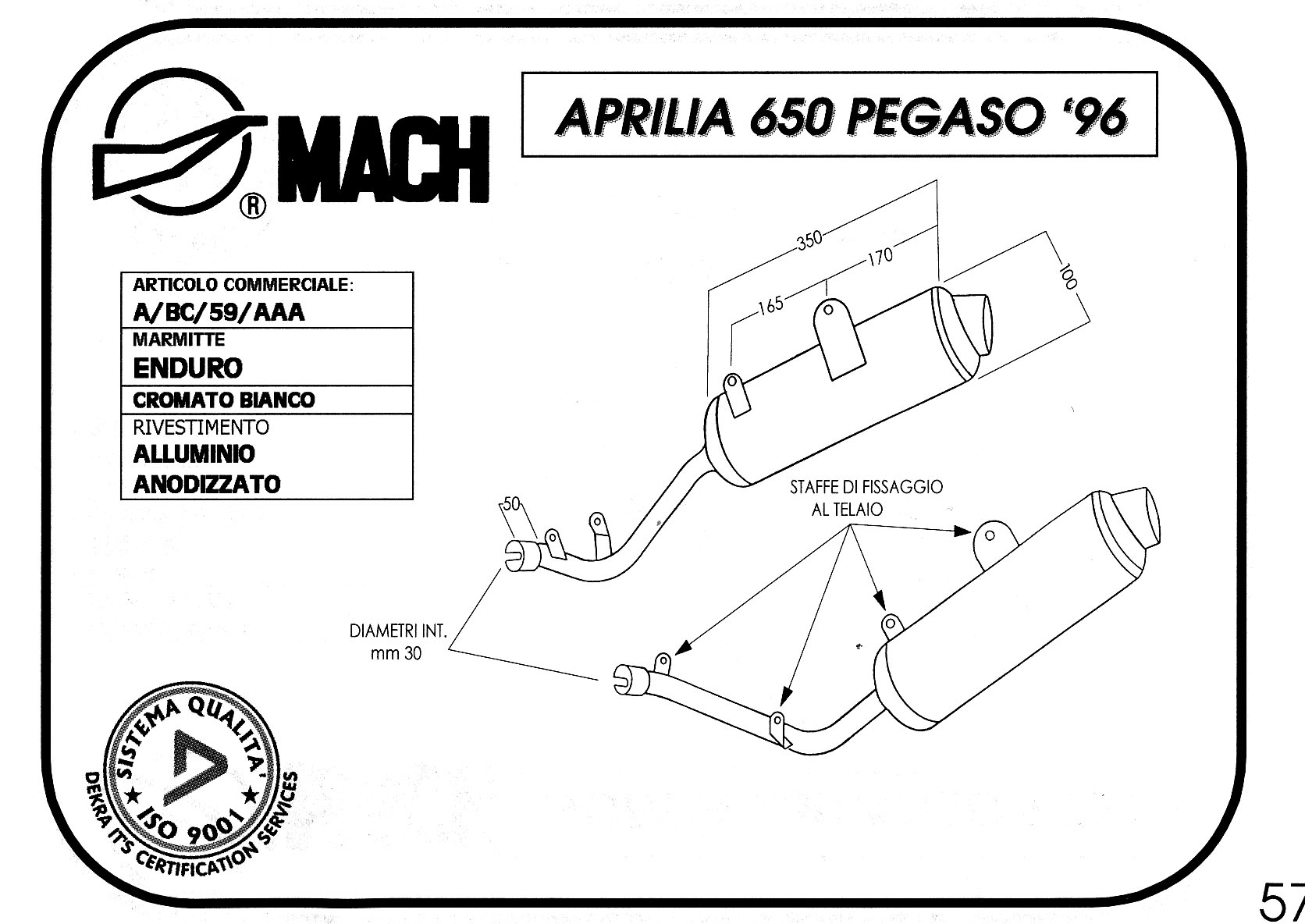 Silencieux Marving Pegaso 650 Ø100 chromés revêtement alu homologués - vue 2