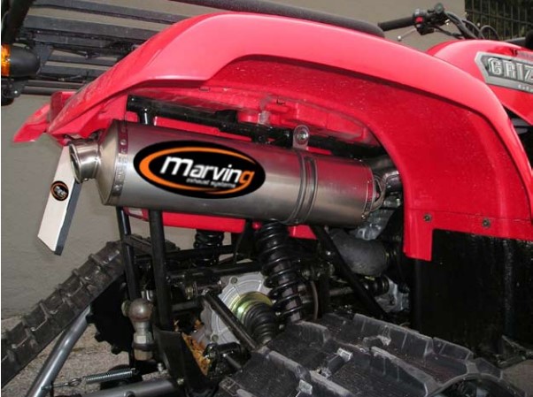 Silencieux Marving Grizzly 660 2003 ATV Line raccord ovale alu homologué - vue 2