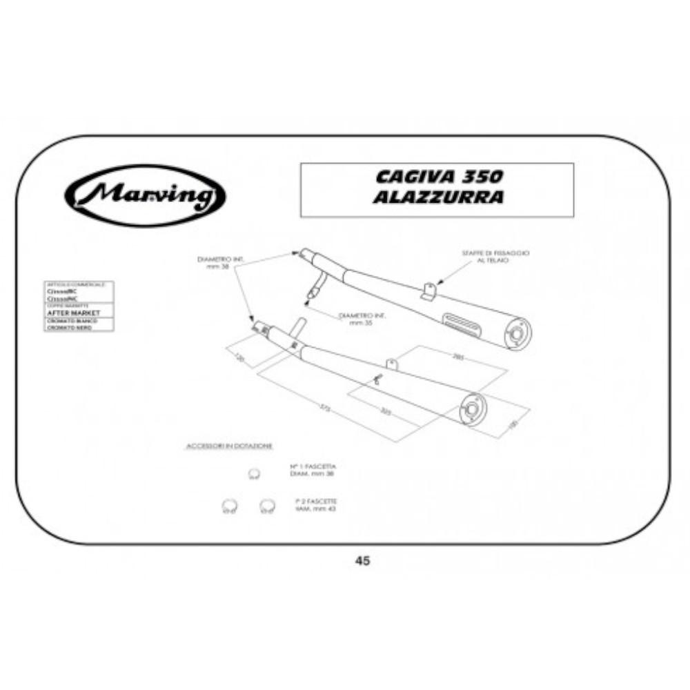 Silencieux Marving MARVI 350 ALAZZURRA homologué noir (paire) - vue 2