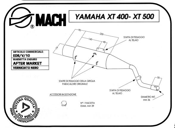 Silencieux Marving EDR XT 400/500 2 Amortisseurs Noir Non Homologué - vue 3