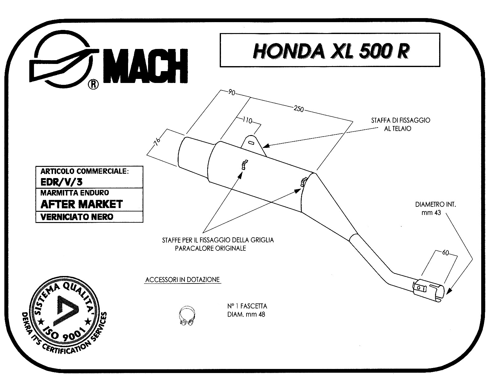Silencieux Marving EDR XL 500 R Noir Non Homologué - vue 2