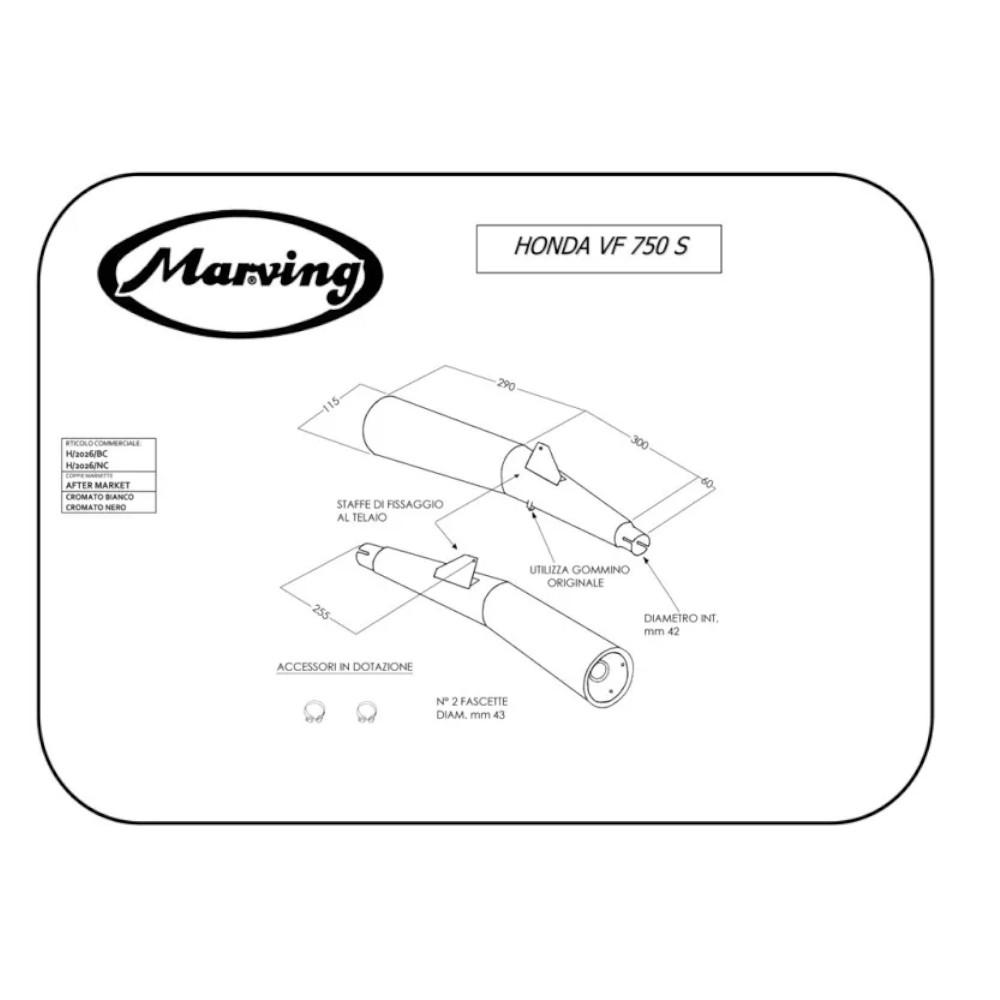 Silencieux Marving VF 750 S noirs homologués - vue 2