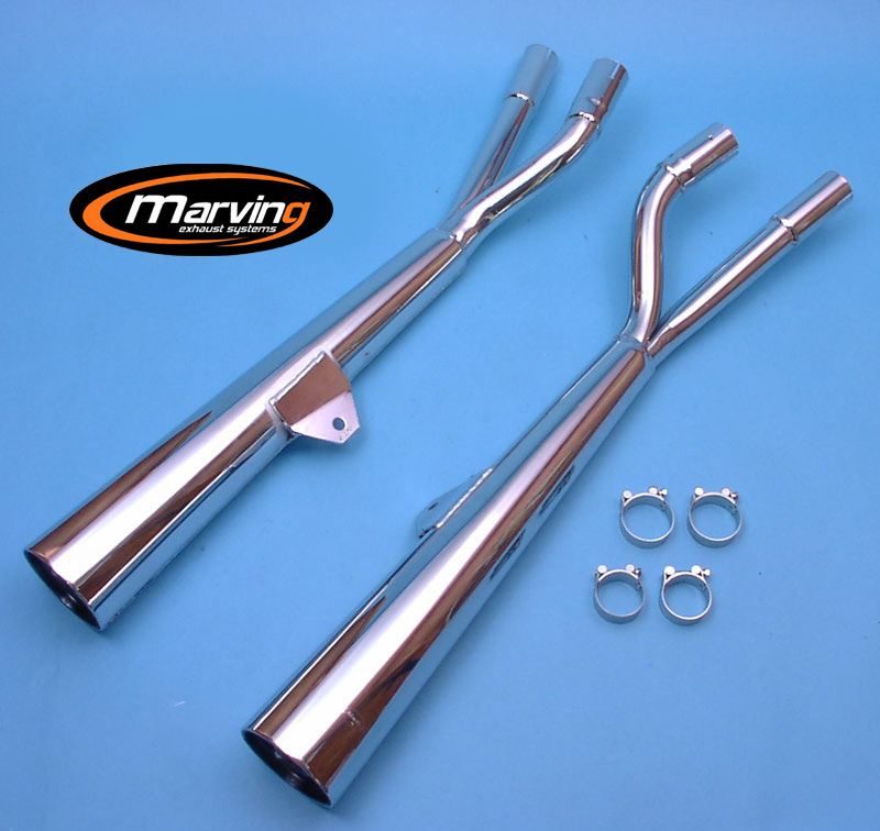Silencieux Marving GSX 750 L Custom chromés homologués (la paire)