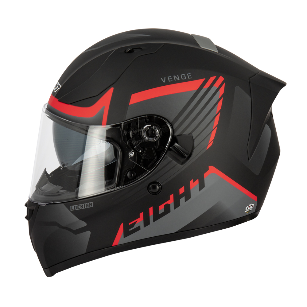 Casque intégral Eight S441 Venge noir rouge XXL + Pinlock - vue 3