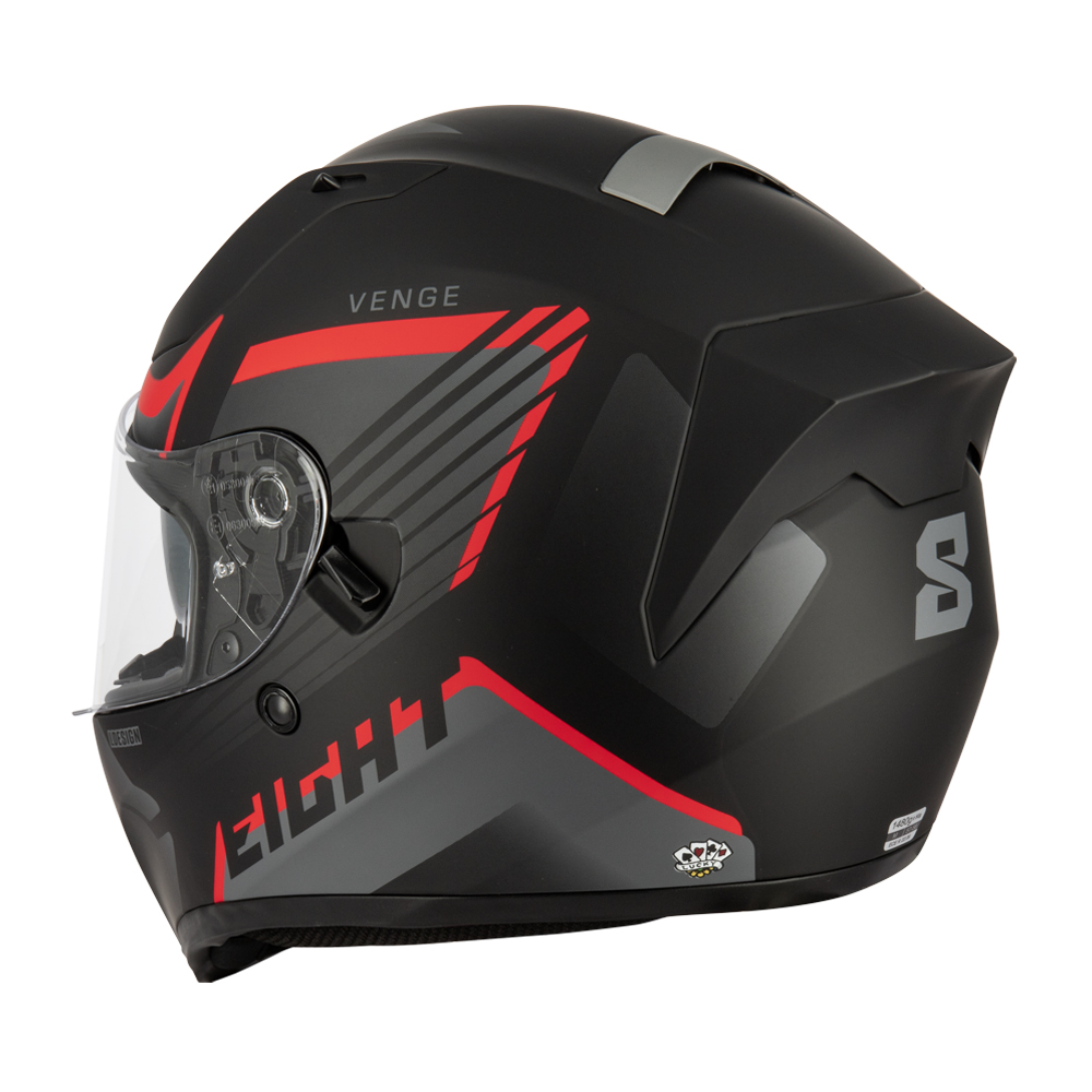 Casque intégral Eight S441 Venge noir rouge XXL + Pinlock - vue 4