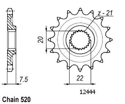 Pignon Crf 250 X/R 2004 - 125 Cr 2004 - 520 - 13 Dents - Similaire JTF1323