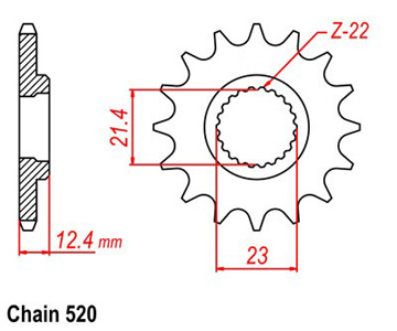 Pignon Sifam 520-15 dents Yamaha YFM 250 Raptor JTF1593