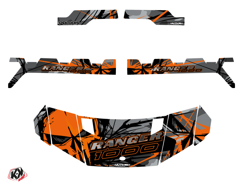 Kit décoratif SSV Evil Polaris Ranger 1000 gris orange 2022-2023 - vue 2