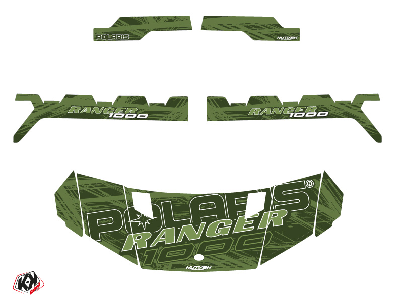 Kit Déco SSV Squad Polaris Ranger 1000 Noir Vert (2022-2023) KUTVEK - vue 2