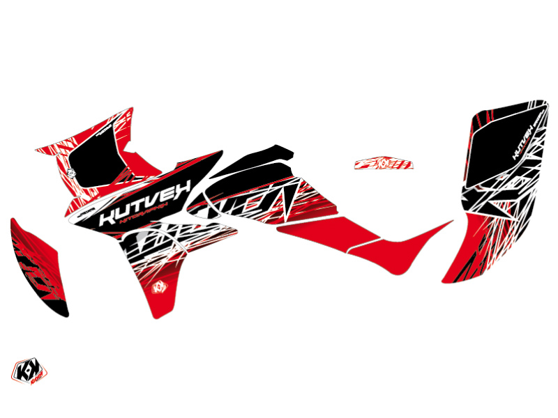 Kit Déco Quad Eraser Honda 450 TRX Rouge Blanc 2004-2005 KUTVEK - vue 2