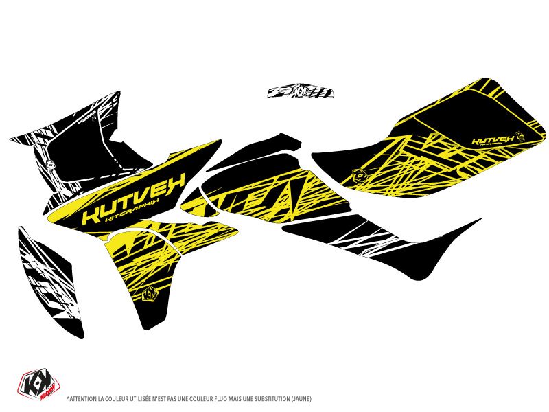 Kit Déco Quad Eraser Fluo Honda 450 TRX Jaune 2006-2007 KUTVEK - vue 2