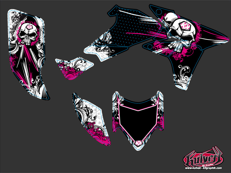 Kit décoration Quad Trash Honda 450 TRX noir rose 2006-2007 - vue 2