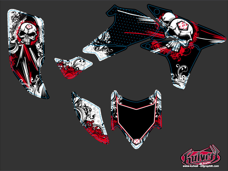 Kit déco quad Trash Honda 450 TRX noir rouge (2008-2009) Kutvek - vue 2
