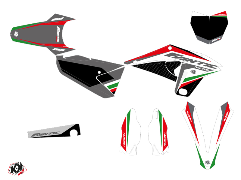 Kit décoration motocross Mantova Fantic 125 XX Vert KUTVEK - vue 2