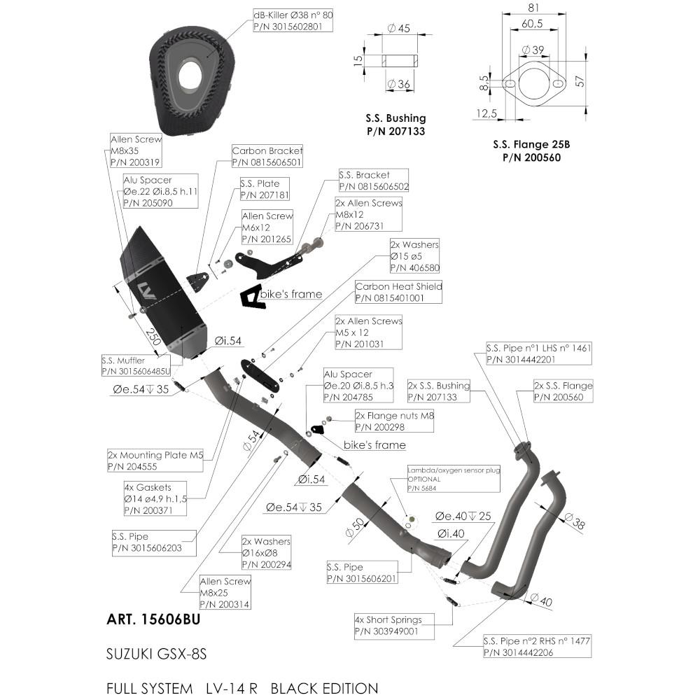 Ligne complète Leovince LV-14 R Black Edition pour GSX-8S/R - vue 3