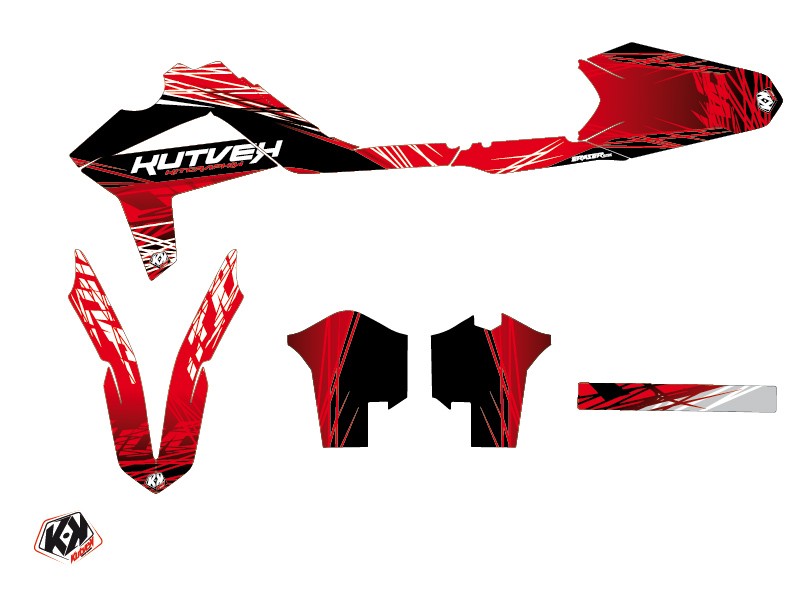 Kit Déco Moto Cross Eraser GASGAS 250 EC Rouge Blanc KUTVEK - vue 2