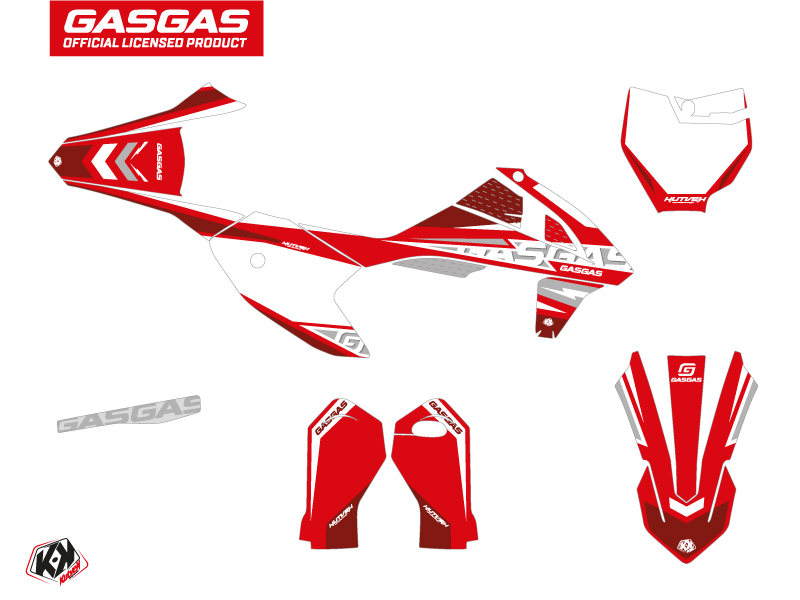 Kit Déco Moto Cross Flash GASGAS MC 50 Rouge KUTVEK - vue 2