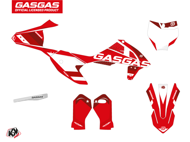 Kit Décoration Moto Cross Stella Kutvek Gasgas MC 50 Rouge - vue 2