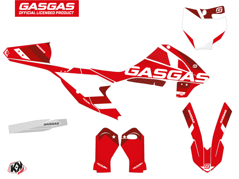 Kit de décoration moto cross KUTVEK Stella GASGAS MC 65 rouge - vue 2
