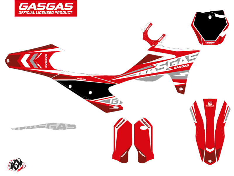 Kit déco moto cross Flash GASGAS MC 125 rouge KUTVEK - vue 2