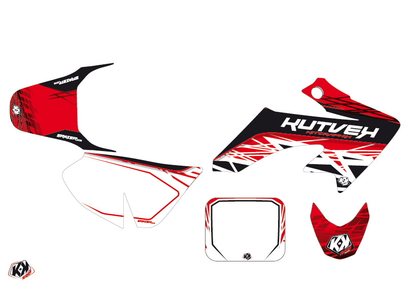 Kit Décoration Moto Cross Eraser Honda 50 CRF Rouge Blanc - vue 2