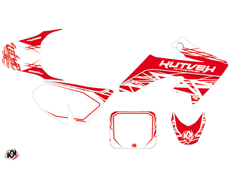 Kit Déco Moto Cross Eraser Honda 50 CRF Blanc Rouge KUTVEK - vue 2