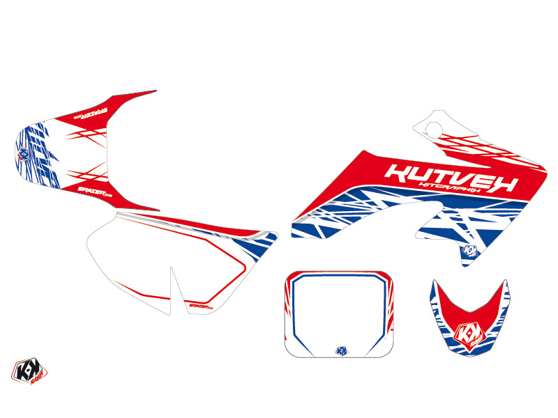 Kit Décoration Moto Cross Eraser Honda 50 CRF Rouge Bleu KUTVEK - vue 2