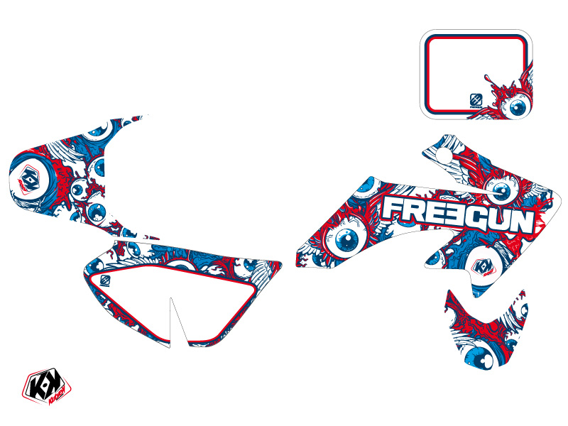 Kit plastiques cross Freegun Eyed Honda 50 CRF rouge - vue 2