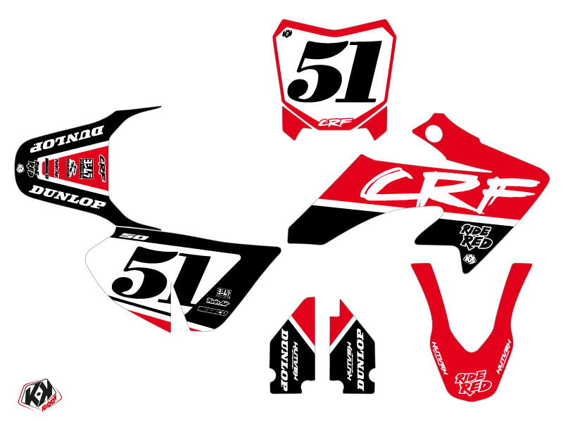 Kit de décoration pour motocross Honda 50 CRF noir Rask - vue 2
