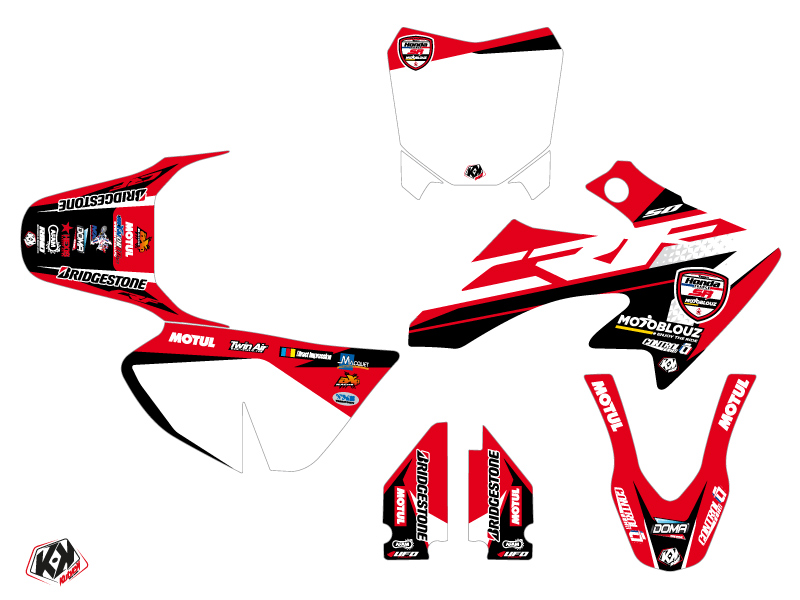 Kit décoration moto cross réplica Team SR 2018-2019 Honda 50 CRF KUTVEK - vue 2