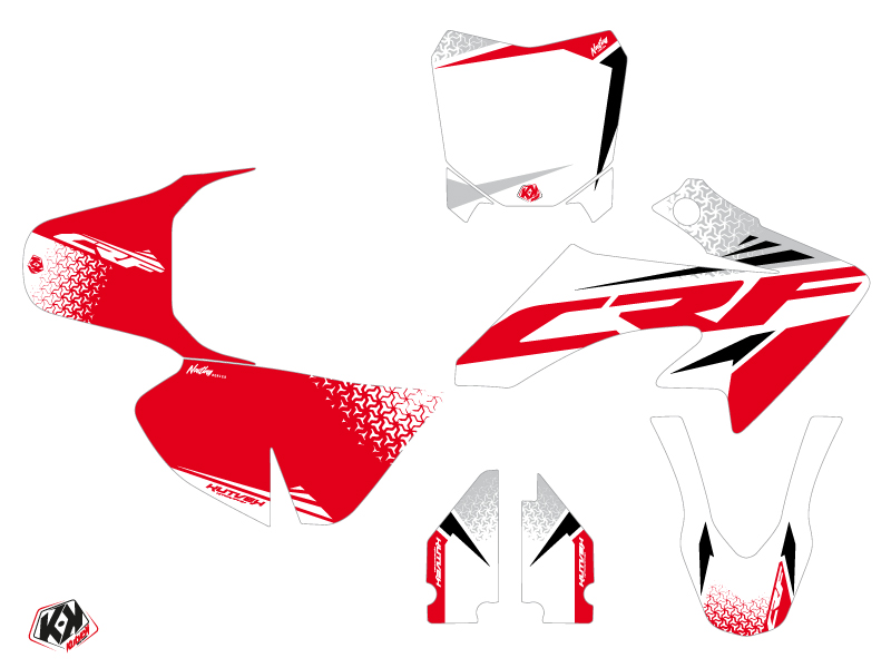 Kit Déco Moto Cross KUTVEK Honda 50 CRF Blanc Rouge - vue 2