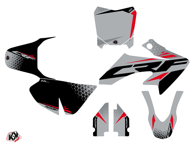 Kit Déco Moto Cross Kutvek Honda 50 CRF Gris Rouge - vue 2