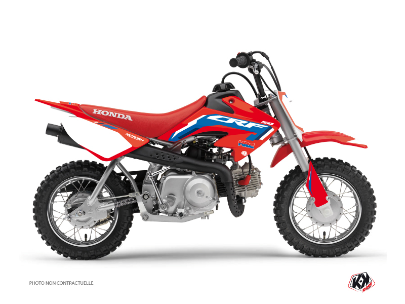 Kit décoration moto cross Works Honda 50 CRF bleu KUTVEK