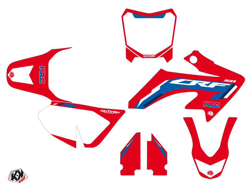 Kit décoration moto cross Works Honda 50 CRF bleu KUTVEK - vue 2