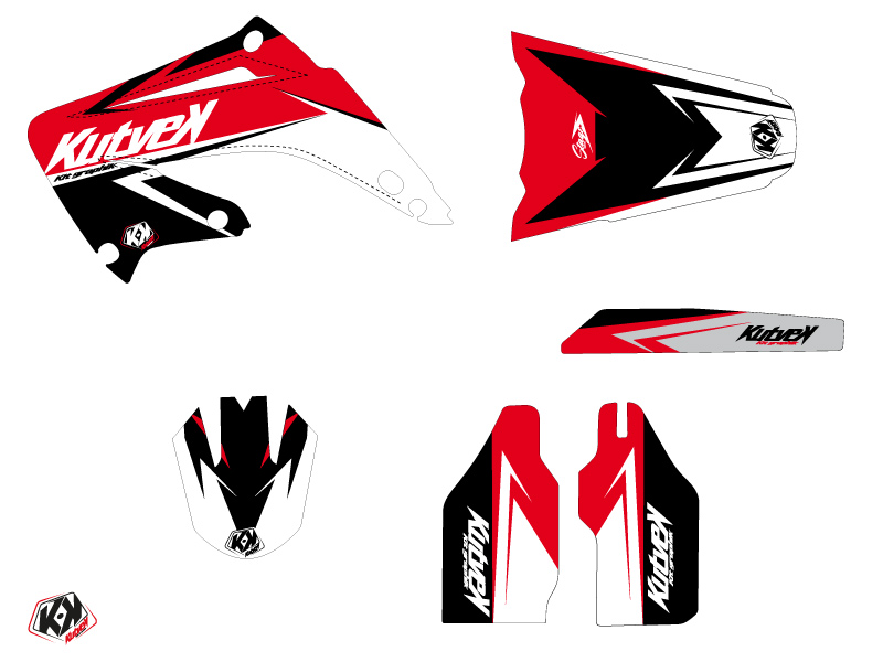 Kit Décoration Moto Cross Stage Honda 125 CR Rouge KUTVEK - vue 2