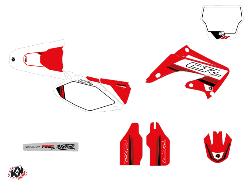 Kit de décoration motocross First Honda 125 CR rouge KUTVEK - vue 2