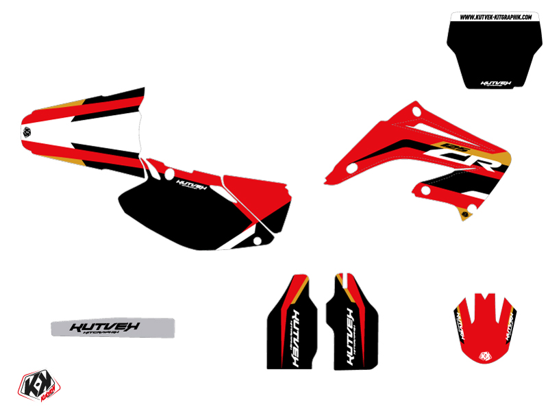 Kit plastiques décoration Moto Cross League Honda 125 CR Gold KUTVEK - vue 2